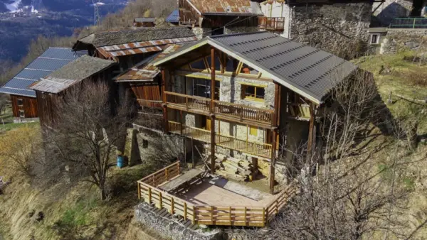 Vue aérienne du chalet